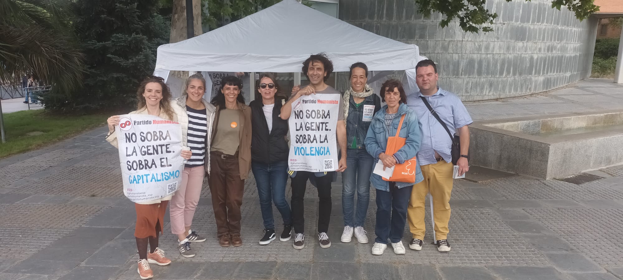 «No sobra la gente, sobran las guerras», lema del Partido Humanista en las municipales de Sanse y Alcobendas
